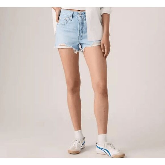 Levi's Premium Big E Women's 501 Original Fit High Rise Denim Shorts size 26 - Picture 1 of 9